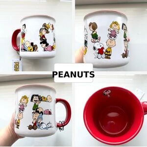 Peanuts Snoopy Valentine LOVE Mug Coffee Red Interior Ceramic Cup NWT)